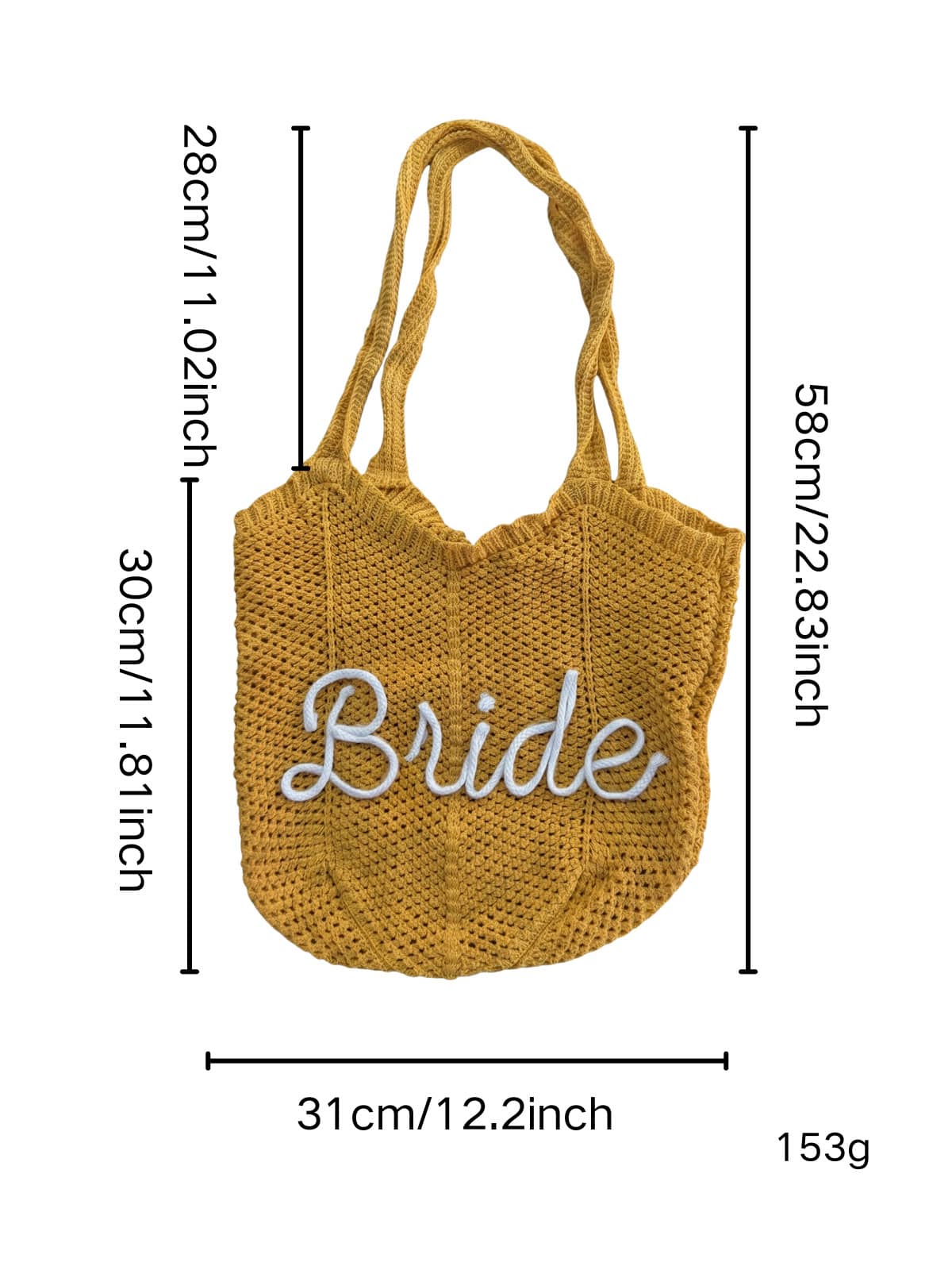 1pc Personalized Handmade Crochet Beach Bag, Crochet Knitted Beach Bag, Bridesmaid Gift Bag, Travel Beach Bag, Wedding Favor, Bridal Party Gift, Boho Chic