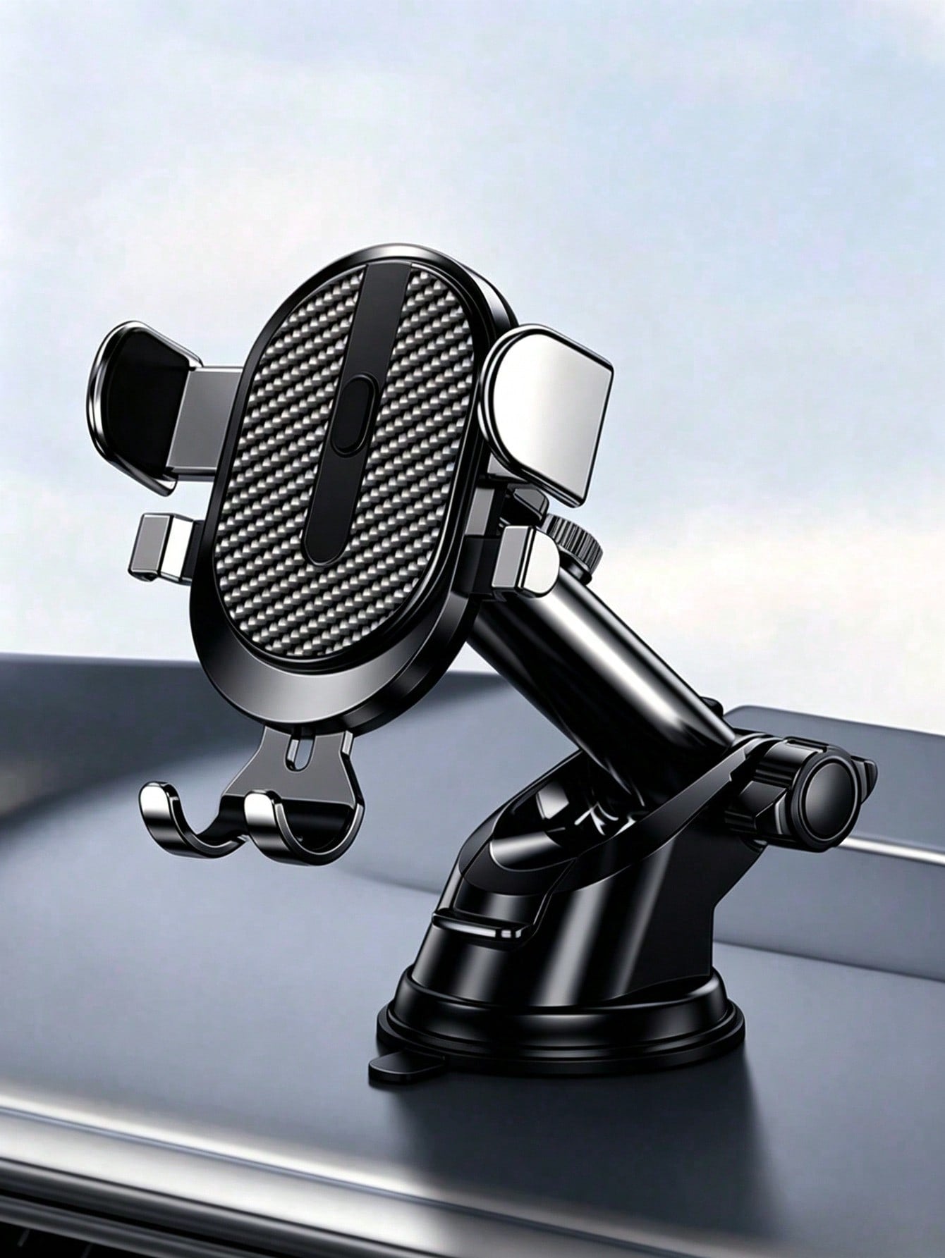 1pc Suction Cup Car Phone Holder, Suction Cup Car Phone Mount, Phone Stand, Dashboard And Windshield Installation, Adjustable Arm, Easy Installation