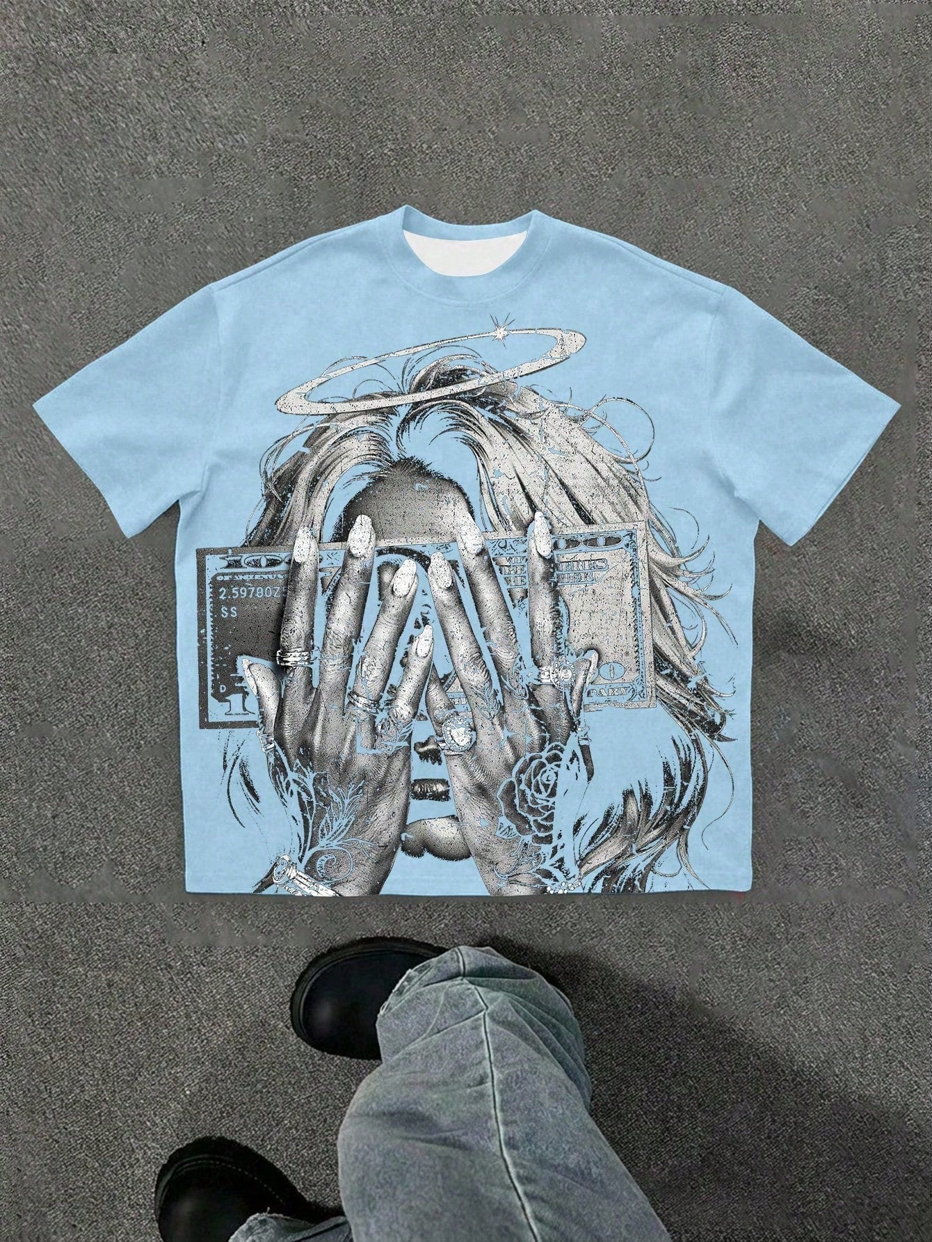 2026 Summer New Men's Manfinity Plus Size Men's Street Fashion Printed Short Sleeve T-Shirtsoft