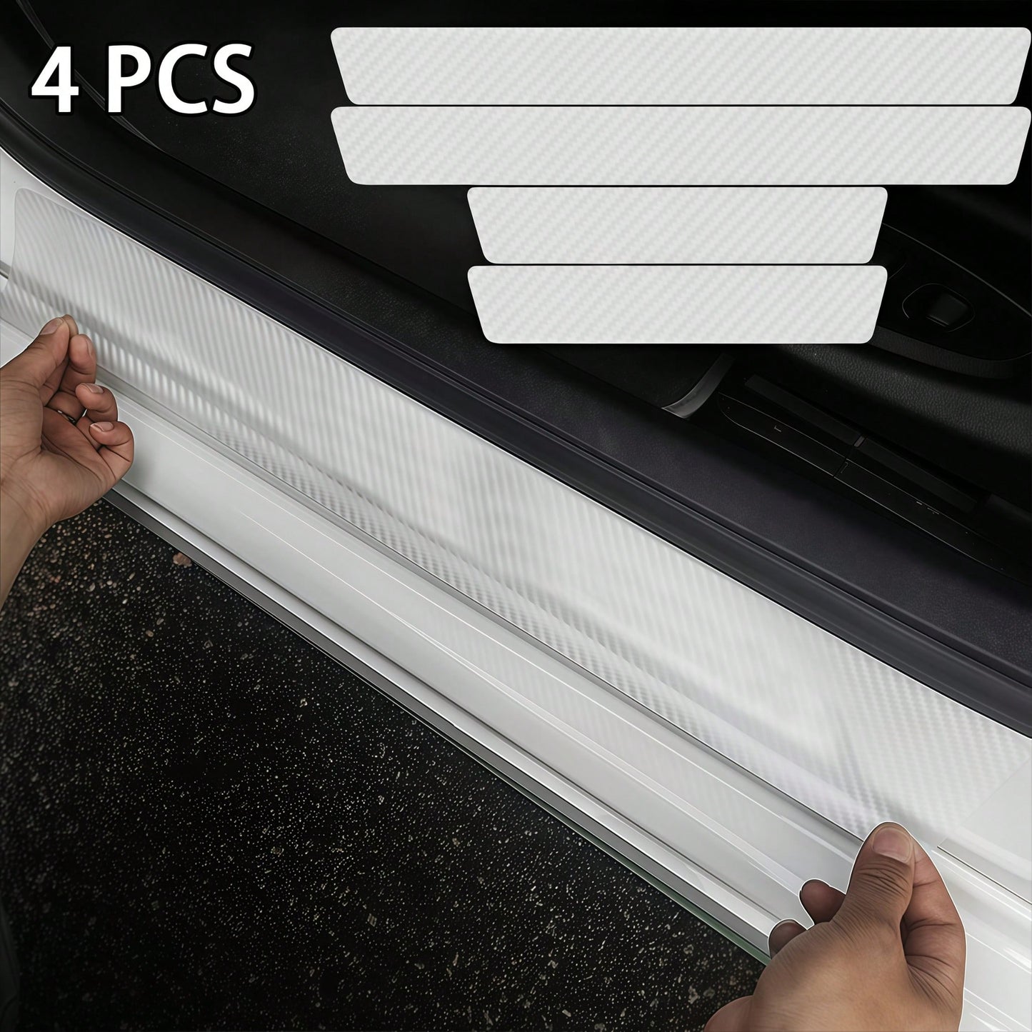 4pcs Invisible Door Sill Protector, Durable Material Resistant To Wear, Protects Car Door Frame, Minimalist Design