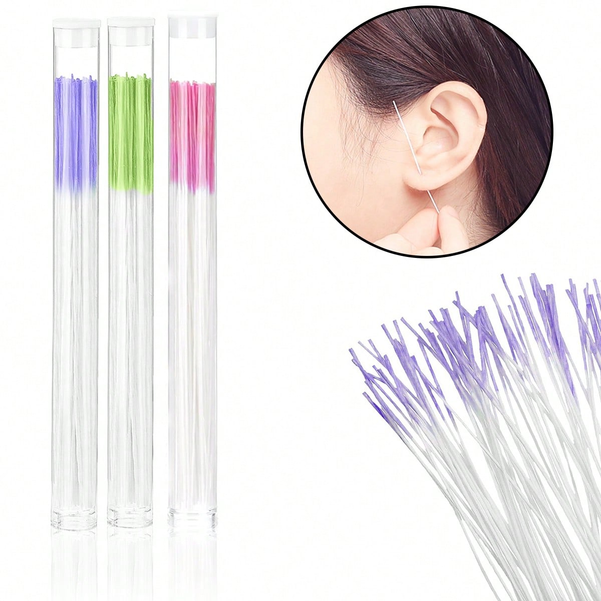 60pcs/120pcs Ear Piercing Cleaning Kit, Odor Removal, Ear Care Set, Disposable Piercing Thread, Post-Piercing Care Cleaning Thread, Ear Piercing Care Cleaning Tools, Unisex
