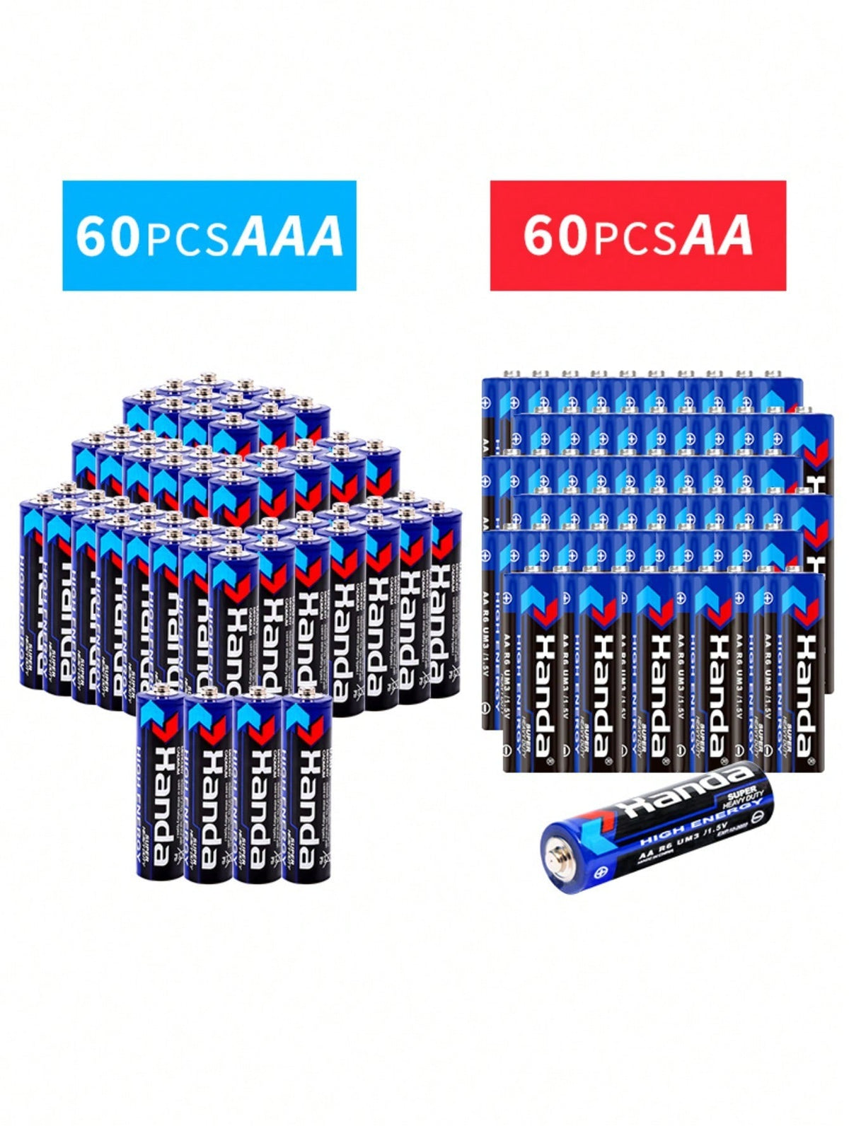 AA/AAA 1.5V Carbon-Zinc Disposable Batteries For LED String Lights, Toys, Remotes, Clocks, Microphones, Compatible For Christmas, Valentine's Day Gifts