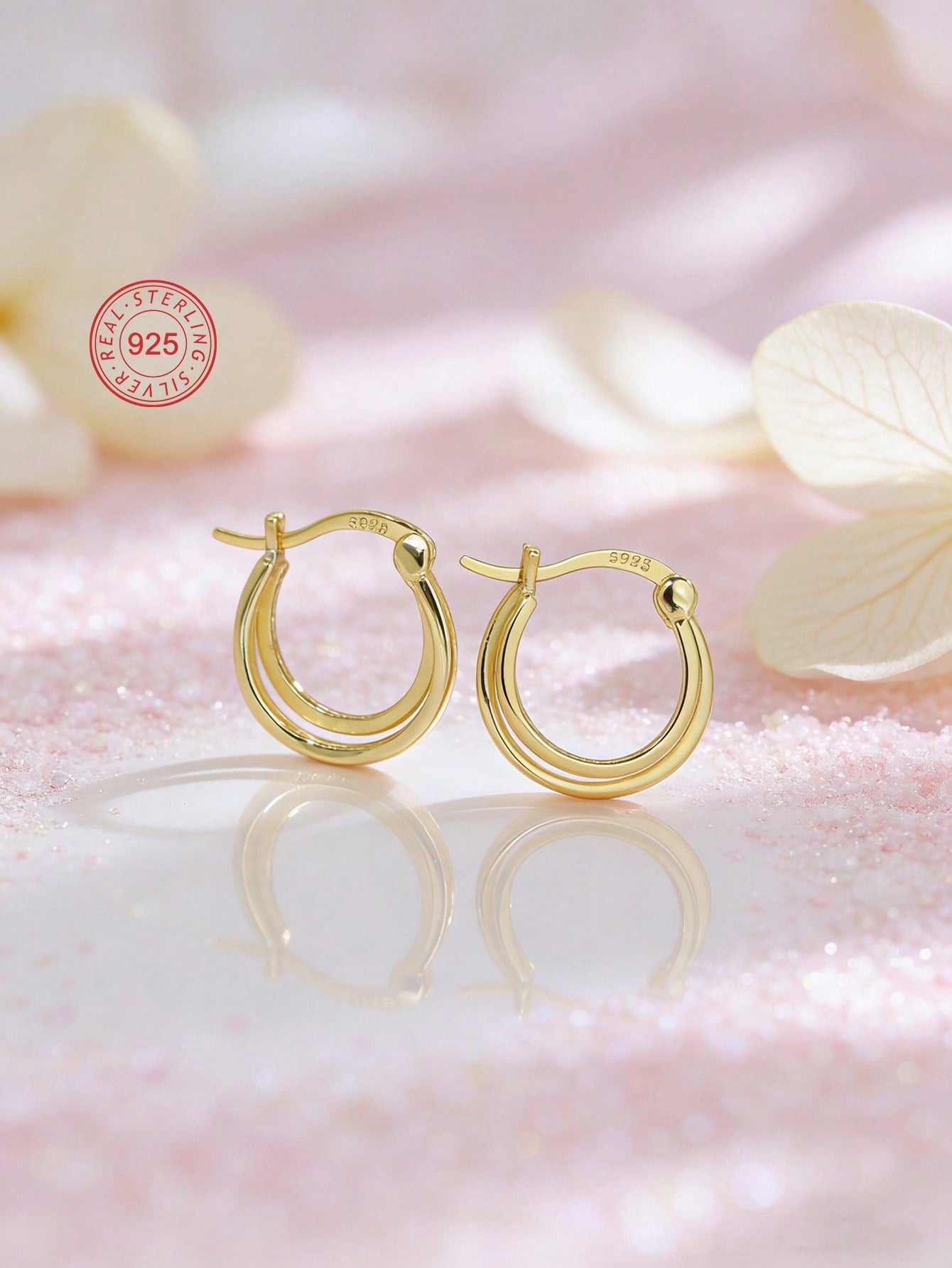 Artepollo 1pc 925 Sterling Silver Hypoallergenic Double Line Hoop Earrings, Gift Box Packaging, Minimalist & Cute, Suitable For Daily Wear Or Festivals, Gift For Girls, Friends, Back To School