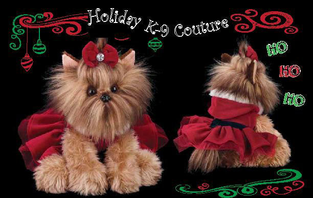 Bearington Collection - Yorkie in Christmas Costume Dog Plush Toy 540160