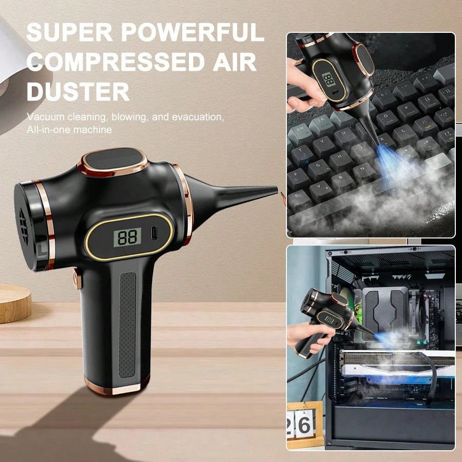 belibuy Powerful Handheld Mini Vacuum Cleaner With Digital Display, Type-C Fast Charging, Washable Filter, And Portable Design. Suitable For Quickly Cleaning Dust And Debris In Cars, Homes, And Office