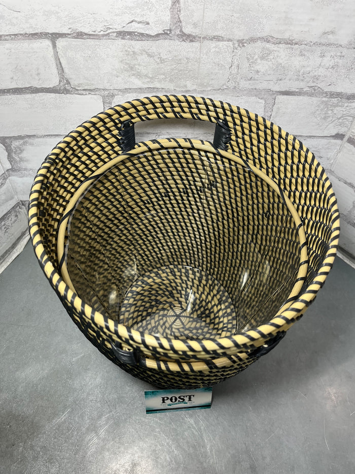 Black and Beige Plant Holder Plant Stand
