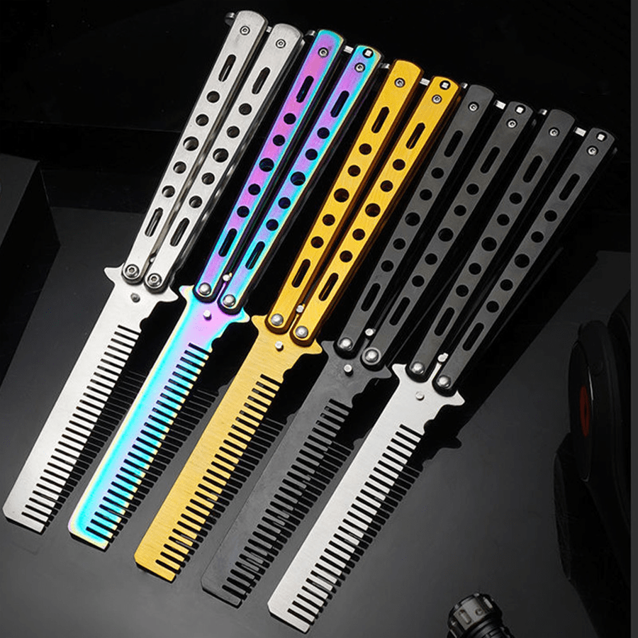 Butterfly Design Folding Metal Comb, Portable & Compact