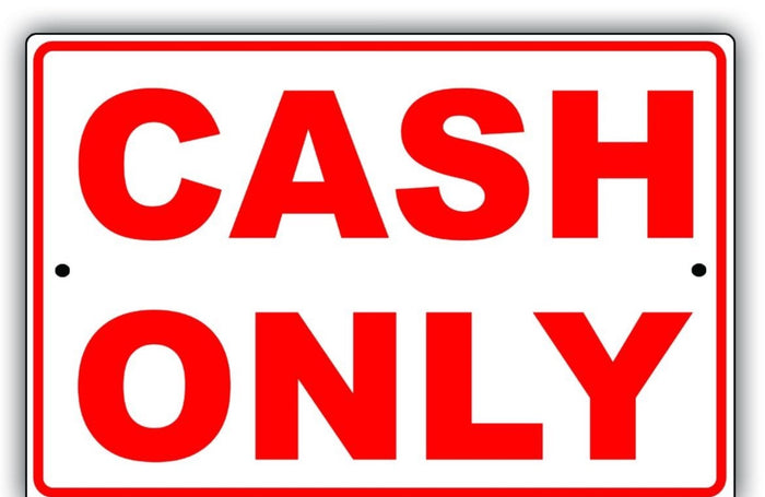 Cash Only Retail Business Aluminum Metal Sign