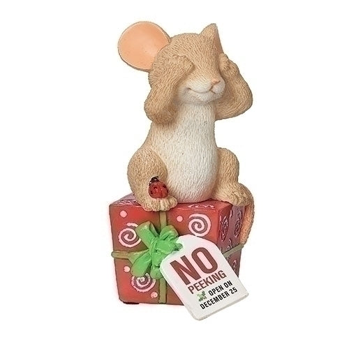 Charming Tails - No Peeking Christmas Present Figurine 134203