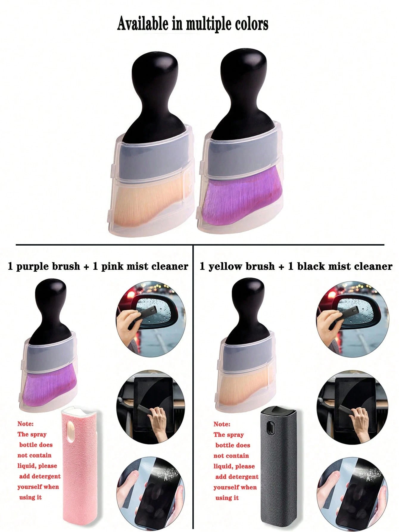 Detailing Brush,1pc Car Interior Crevice Duster, Short Bristle Brush With Storage Box, Makeup Brush, Suitable For Cleaning Air Conditioning Vents, Auto Cleaning Tool, Makeup Sponge