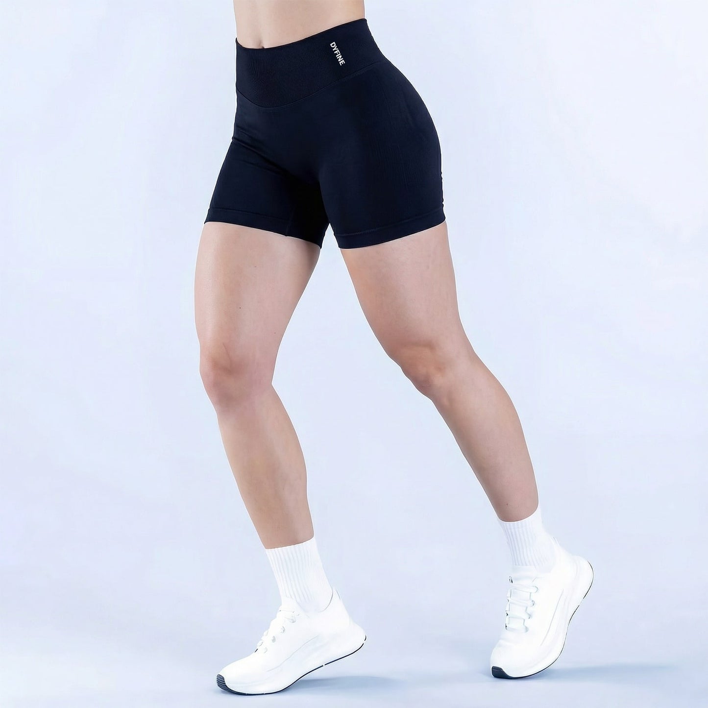DYFINE Women's Seamless Elastic Butt Lifting Shaping Yoga Fitness Gym Running Sports Shorts