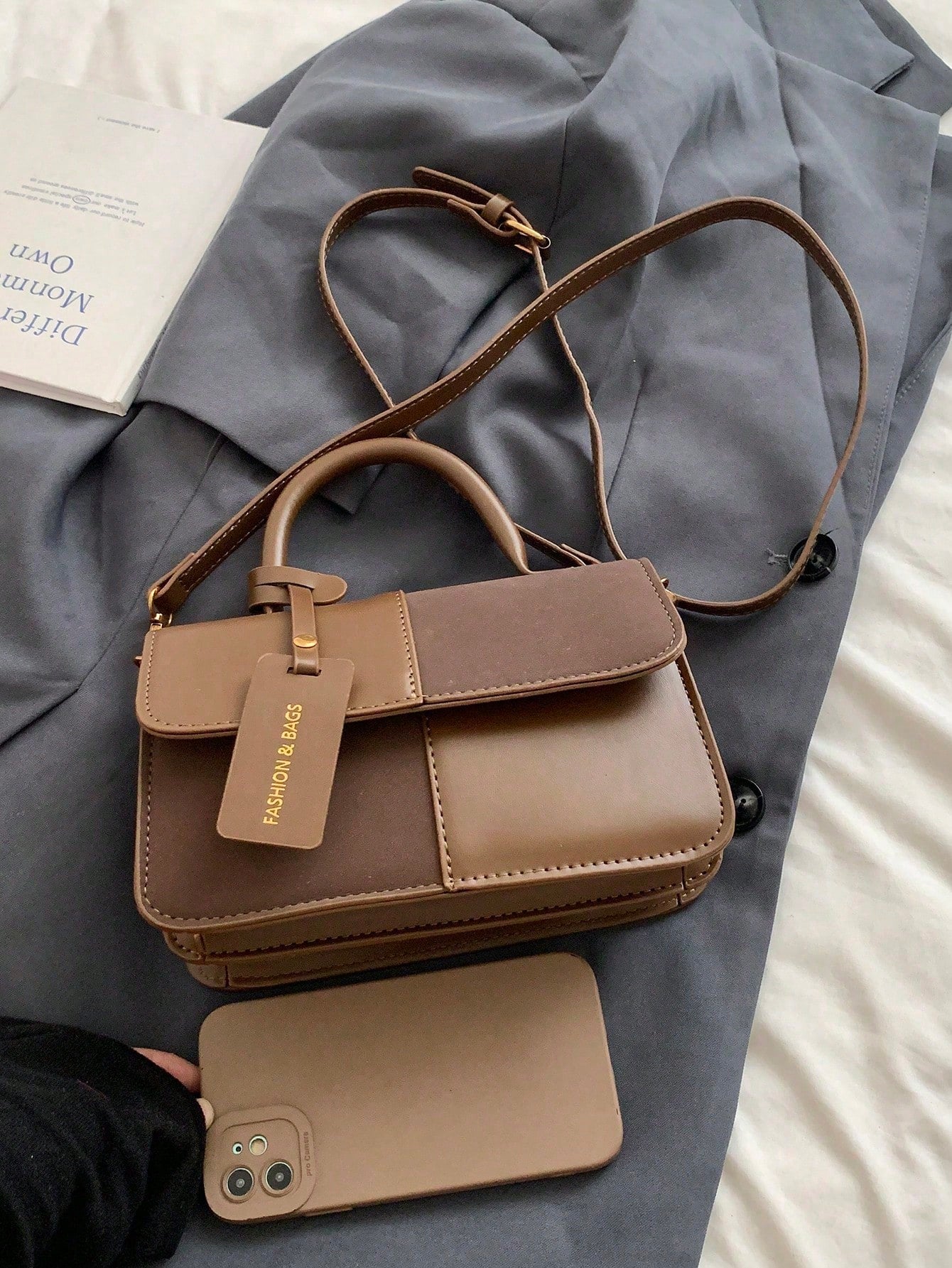 Fashionable Handbag, Premium PU Material, Buckle Decoration, Detachable Shoulder Strap, Compact Storage, Elegant Accessory Suitable For Work, Travel And Weekend Outfits