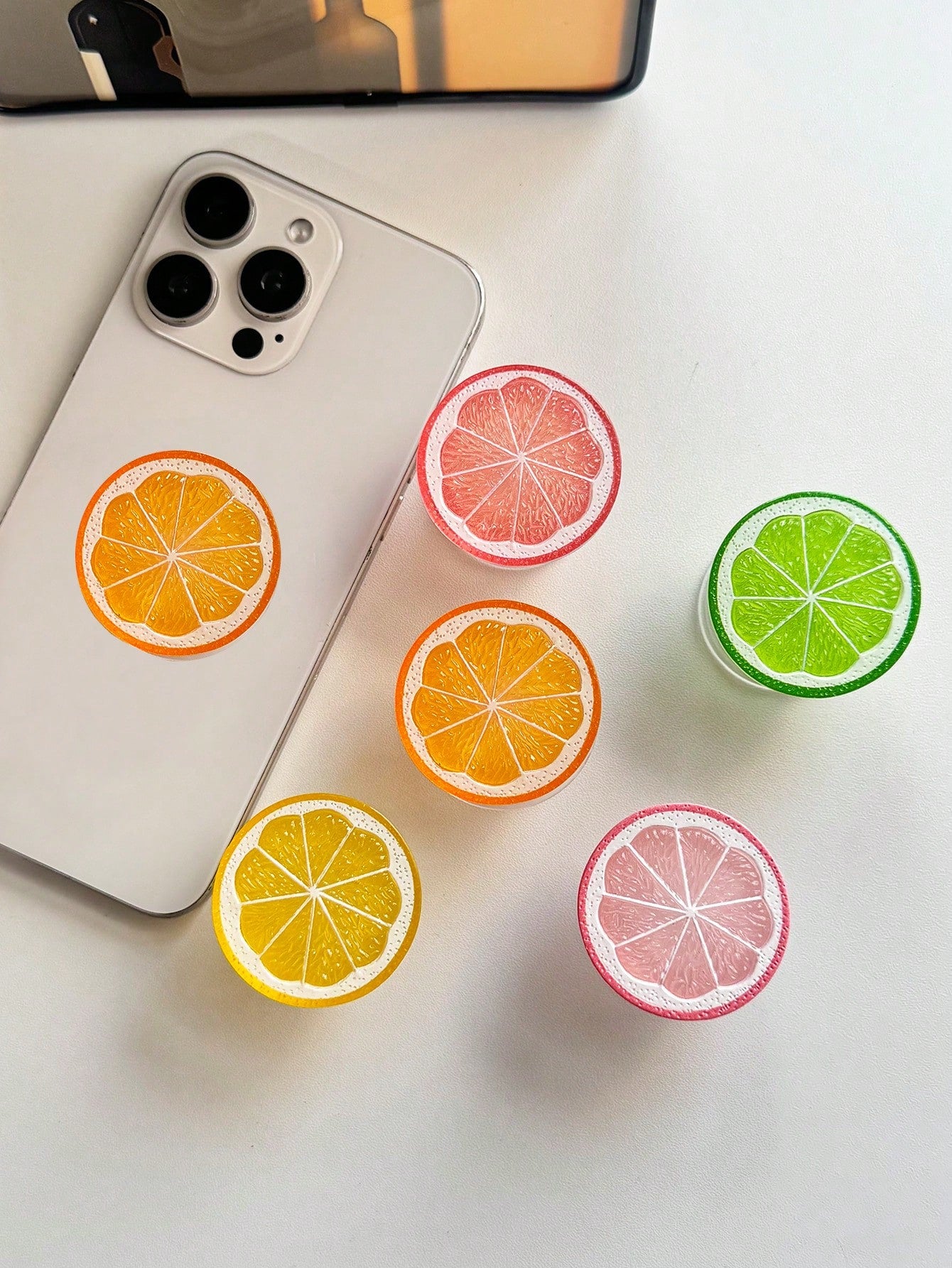 Fruit Lemon Phone Airbag Stand, Fruit Phone Airbag Stand, Phone Push-Pull Stand, Phone Grip, Lemon Desktop Push-Pull Stand, Suitable For Phone Telescopic Stand Tablet Small Gift, Phone Accessories Sui