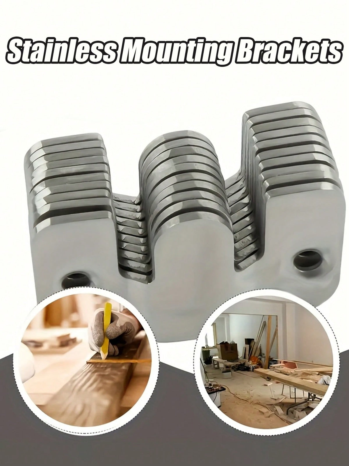 Heavy Duty Stainless Steel Mounting Bracket| Recessed Interlocking Hooks With Screws, Suitable For Furniture And Bed Corners| Corrosion-Resistant Wall Hardware For Frames And Gallery Displays