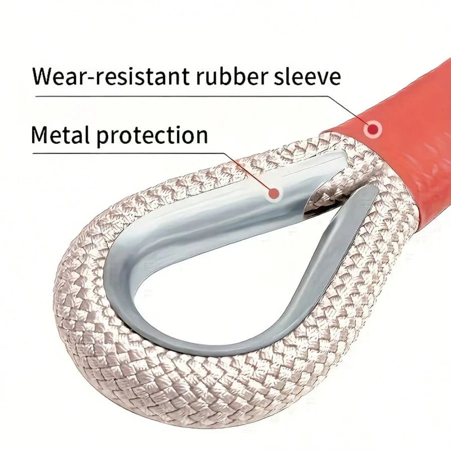 Heavy-Duty Tow Rope, 4.5 Meters/5 Tons (11,000 Lbs) High-Strength Nylon Dynamic Recovery Rope With Bow Buckle And Storage Bag, Suitable For Truck, SUV, And UTVATV Emergency Rescue.