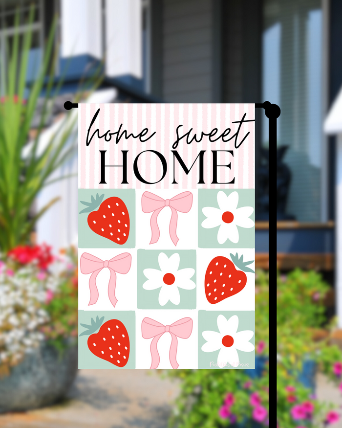 Home Sweet Home Strawberries Garden Flag