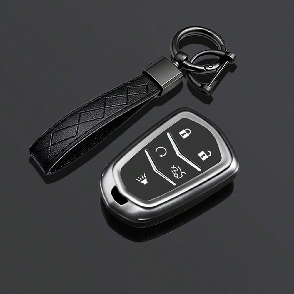 Key Fob Cover Keyring Car Keychain For Cadillac Escalade ESV 2015 2016 2017 2018 2019 2020 Keyless Entry Remote Control