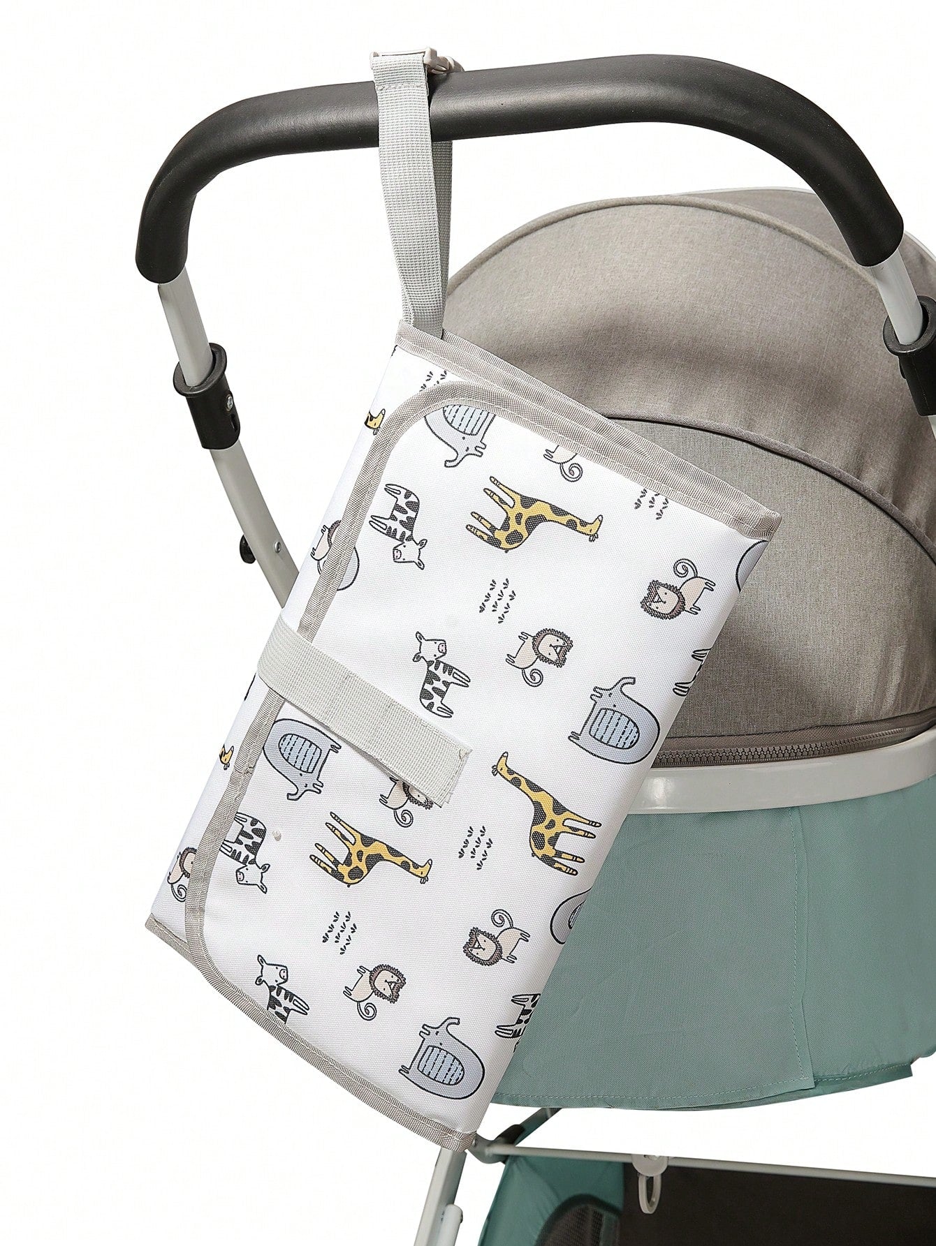 Multifunctional Waterproof Diaper Bag,Padded Changing Mat, Oxford Cloth Printed Tote Handbag For Baby/Infant, Suitable For Hanging On Stroller