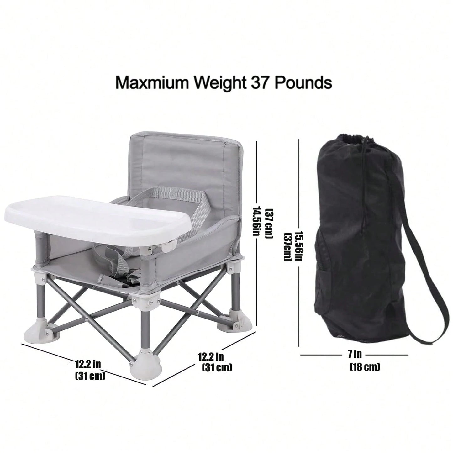 Oaoleer Portable Baby Seat Travel| Compact Fold With Straps For Indoor/Outdoor Use| Great For Camping, Beach, Lawn|Toddlers, Kids, Boys, Girls