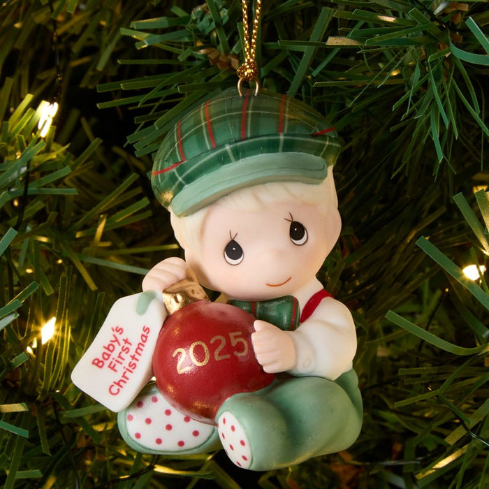 Precious Moments - 2025 Dated Boy Ornament Baby's First Christmas 251006