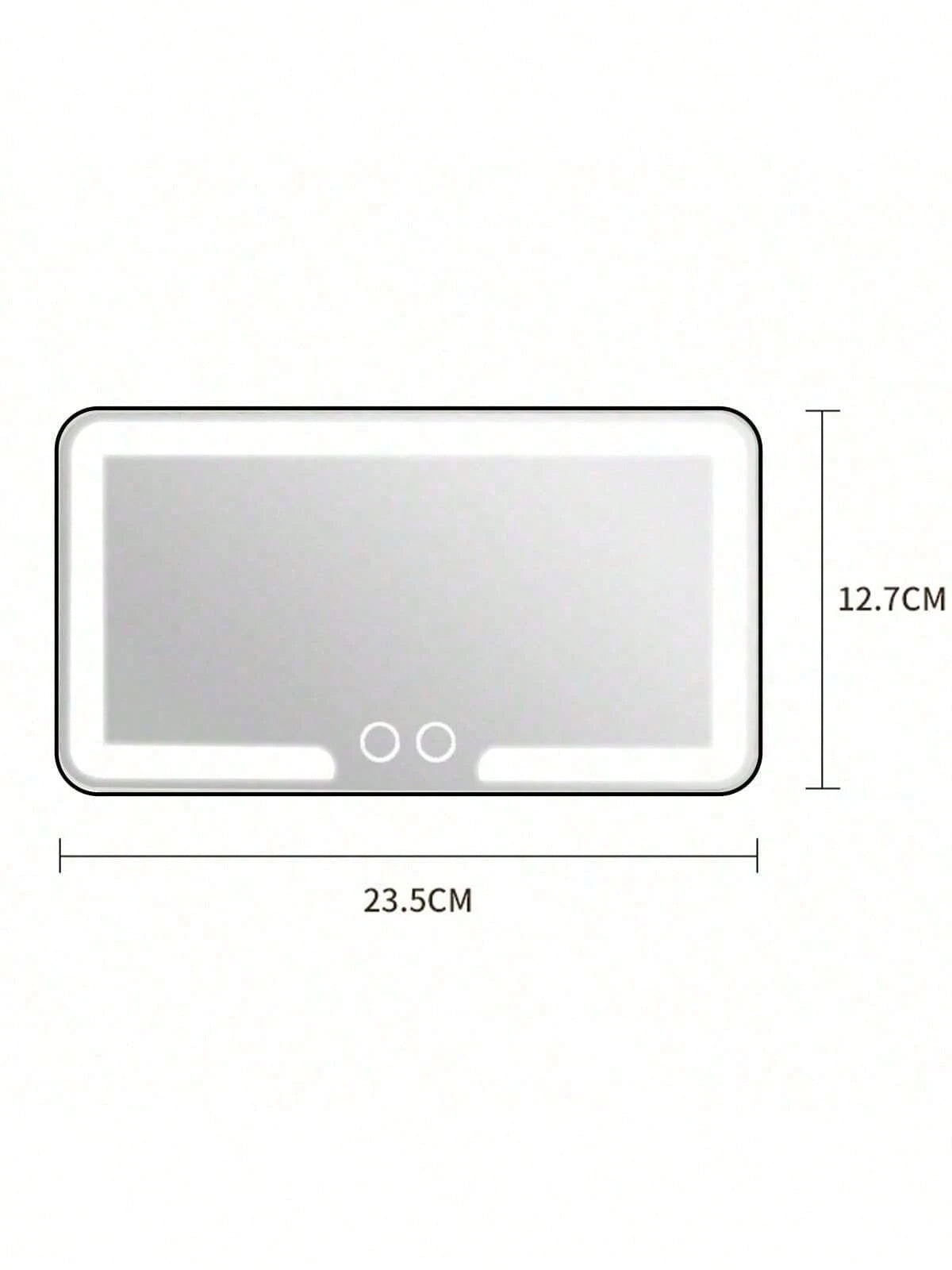 Reletech Fccemc Super Thin LED Car Vanity Mirror, High Definition Makeup Mirror, Sun Visor Mounted Makeup Mirror With USB Charging, Dimmable Touch Screen, For Ladies