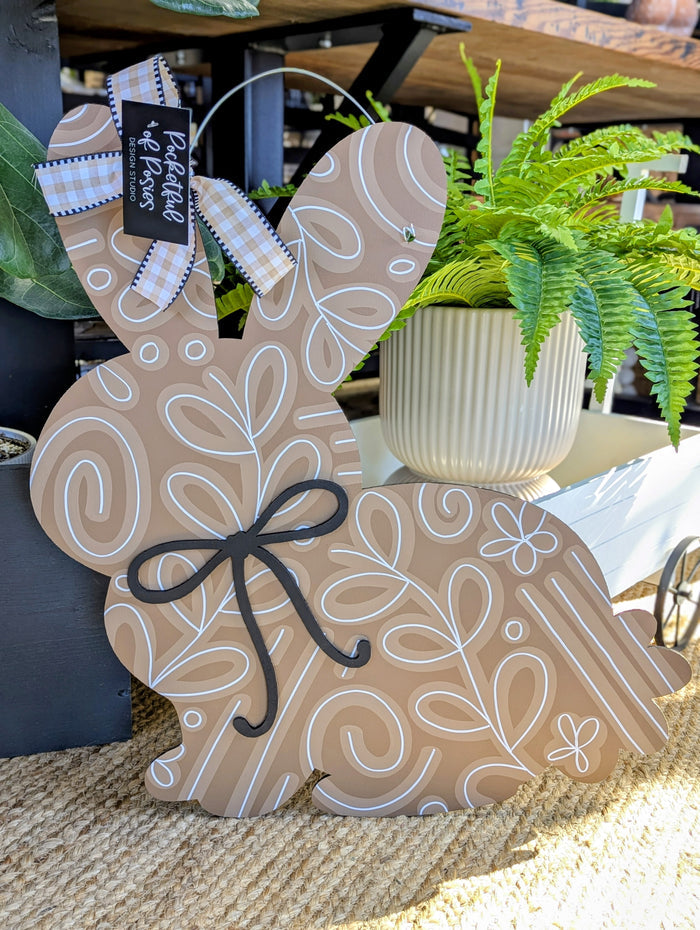 Spring Chinoiserie Bunny Door Hanger