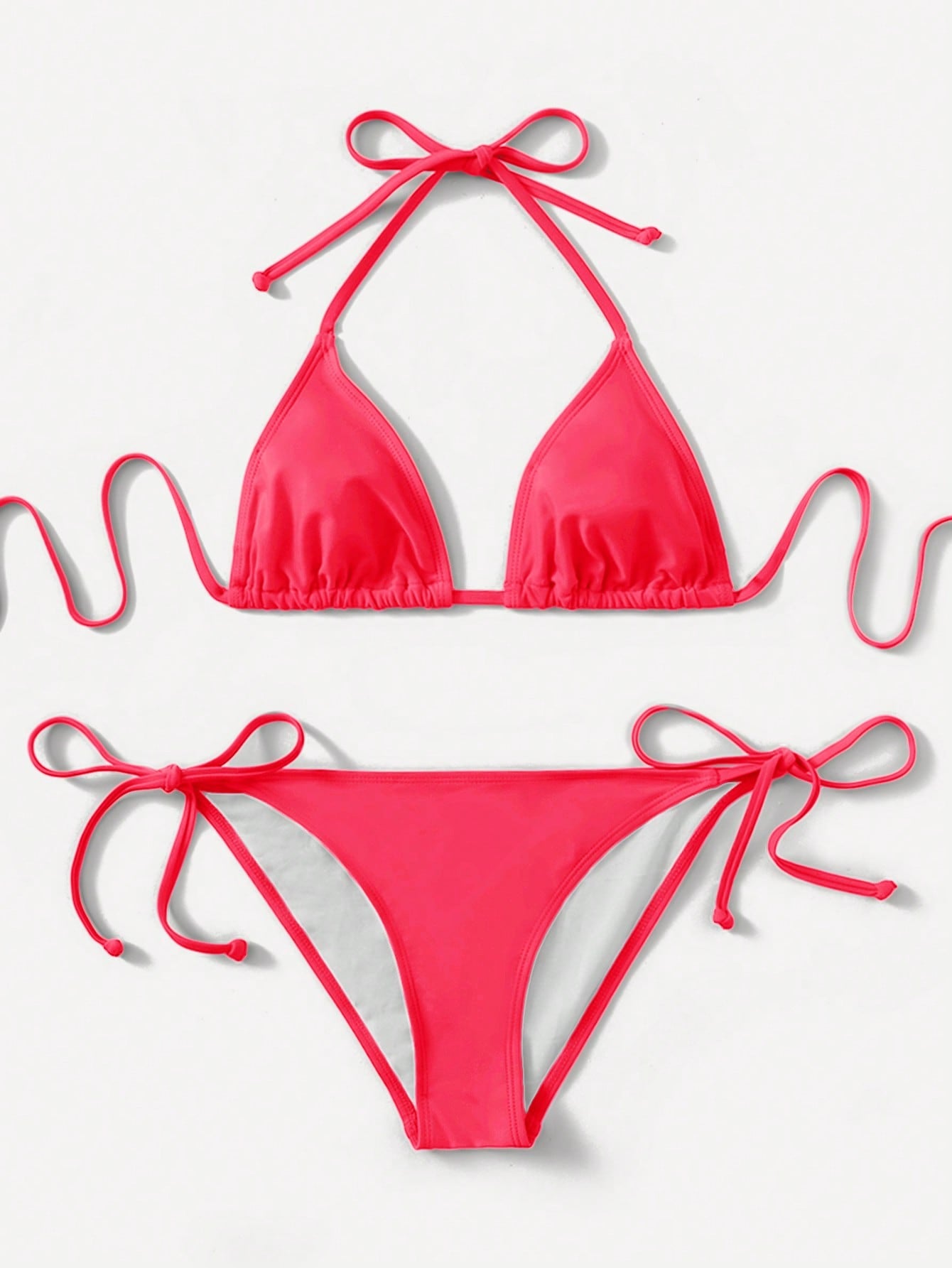 Swim 2 Pieces Solid Color Bikini Swimwear For Beach Vacation For Summer