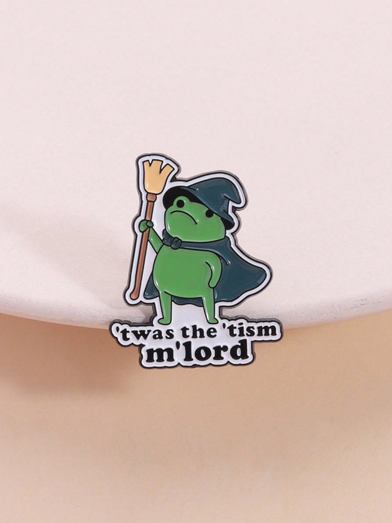 'Twas The 'Tism M'lord Wizard Frog Enamel Pin Autism Neurodivergent Meme Lapel Brooch Gift