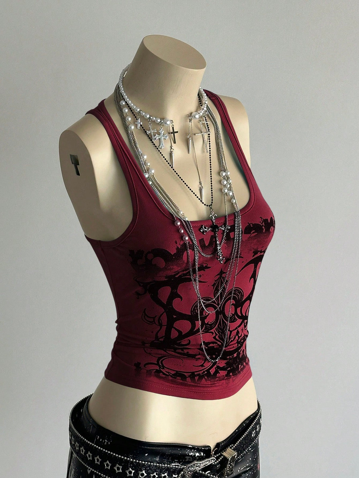 Unity Women's Street Subculture Letter Punk Print Tank Top