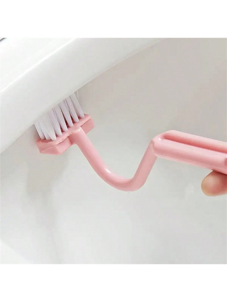 V-Shaped Toilet Brush With No Blind Spot Cleaning: 1pc V-Shaped Toilet Brush, Small Toilet Brush, Bathroom Toilet Cleaning Tool, Can Be Rotated To Fit Curved Toilet And Hang On Wall For Home Cleaning