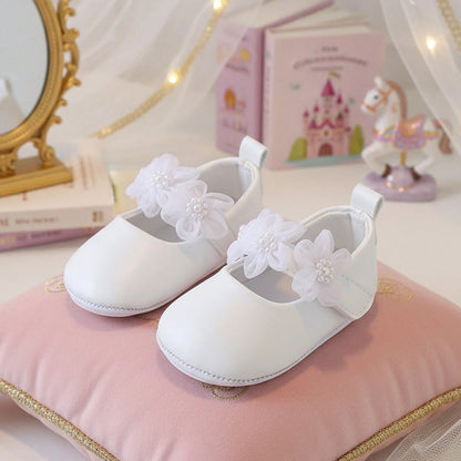 0-12 Months Baby Girls Shoes Soft Sole Non-Slip Hook And Loop Closure Bow First Walking Shoes Comfortable Indoor Outdoor Shoes