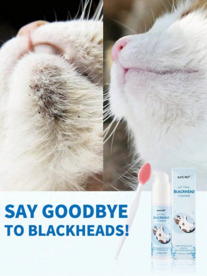 1.01 Fl Oz Cat Chin Acne Care Set- Removes Cat Chin Blackheads, Includes Cleansing Brush, Cruelty-Free, Keeps Cat Chin Soft & Fresh