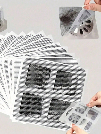 1/10/30/50/100pcs Bathroom Bathtub Hair Catcher Drain Filter - Easy To Use, Drain Filter Sticker, Disposable Drain Cover, Suitable For Shower, Sink And Laundry Room, Easy To Stick, Hair Catcher Drain