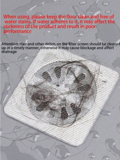 1/10/30/50/100pcs Bathroom Bathtub Hair Catcher Drain Filter - Easy To Use, Drain Filter Sticker, Disposable Drain Cover, Suitable For Shower, Sink And Laundry Room, Easy To Stick, Hair Catcher Drain