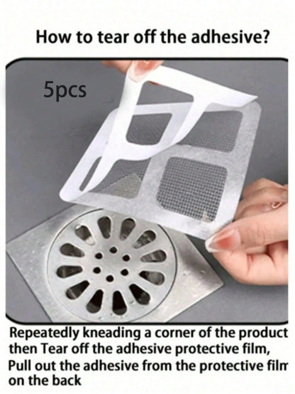 1/10/30/50/100pcs Bathroom Bathtub Hair Catcher Drain Filter - Easy To Use, Drain Filter Sticker, Disposable Drain Cover, Suitable For Shower, Sink And Laundry Room, Easy To Stick, Hair Catcher Drain