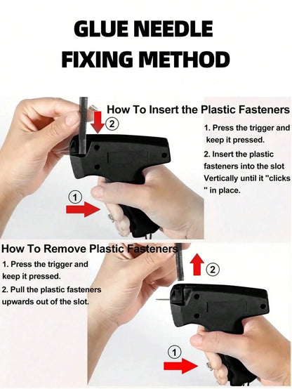 1 + 1000pcs Clothes Repair Sewing Gun Kit, Portable Clothing Mending Sewing Machine, Quick Stitch Gun, Mini Sewing Gun, Fast Mending Clothes Quilt Sewing Gun, Sewing Binding Machine