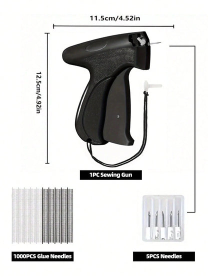 1 + 1000pcs Clothes Repair Sewing Gun Kit, Portable Clothing Mending Sewing Machine, Quick Stitch Gun, Mini Sewing Gun, Fast Mending Clothes Quilt Sewing Gun, Sewing Binding Machine