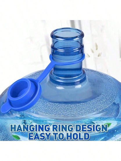 1/2/3/4pcs 3/5 Gallon Water Dispenser Bottle Caps, Silicone Reusable Replacement Lids, Leak-Proof Bottle Caps, Fit 55mm Water Cooler Bottles, Random Styles