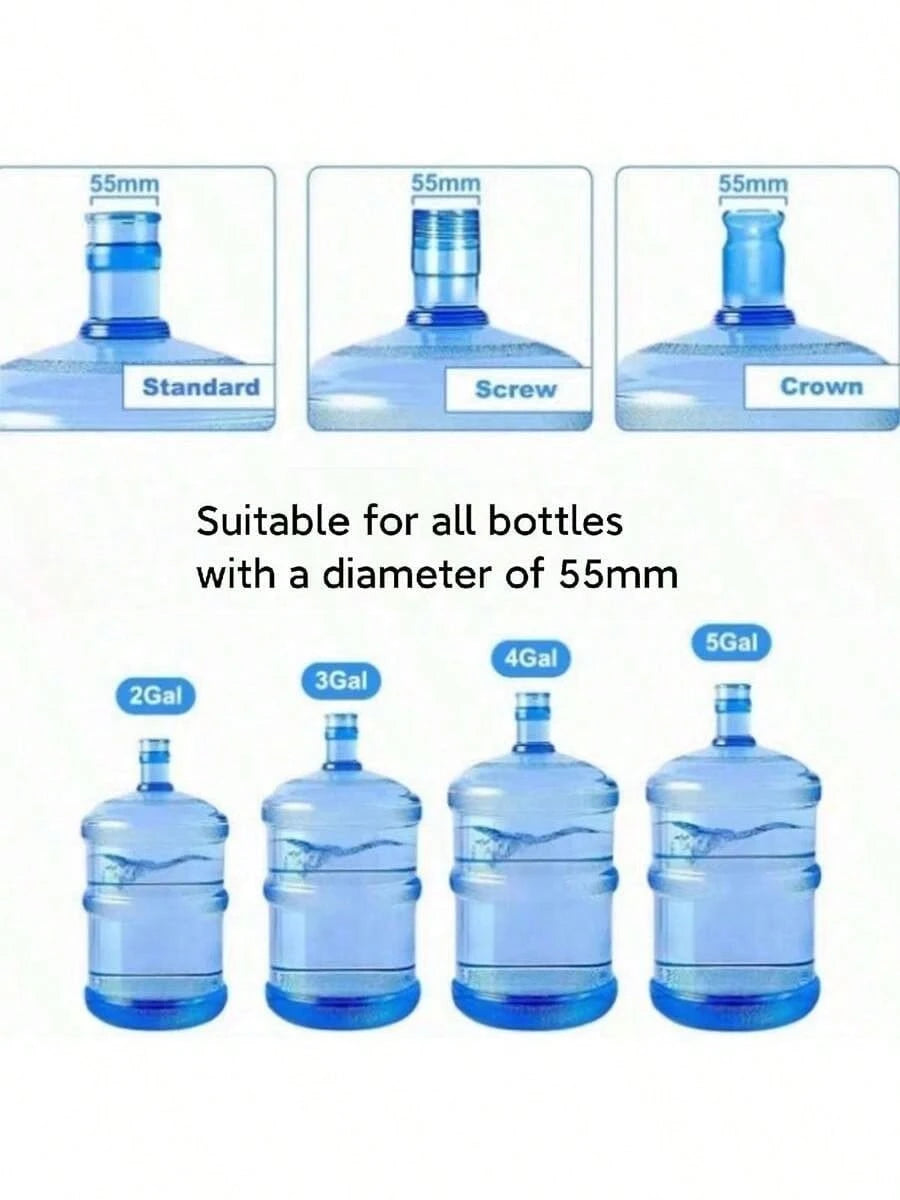 1/2/3/4pcs 3/5 Gallon Water Dispenser Bottle Caps, Silicone Reusable Replacement Lids, Leak-Proof Bottle Caps, Fit 55mm Water Cooler Bottles, Random Styles
