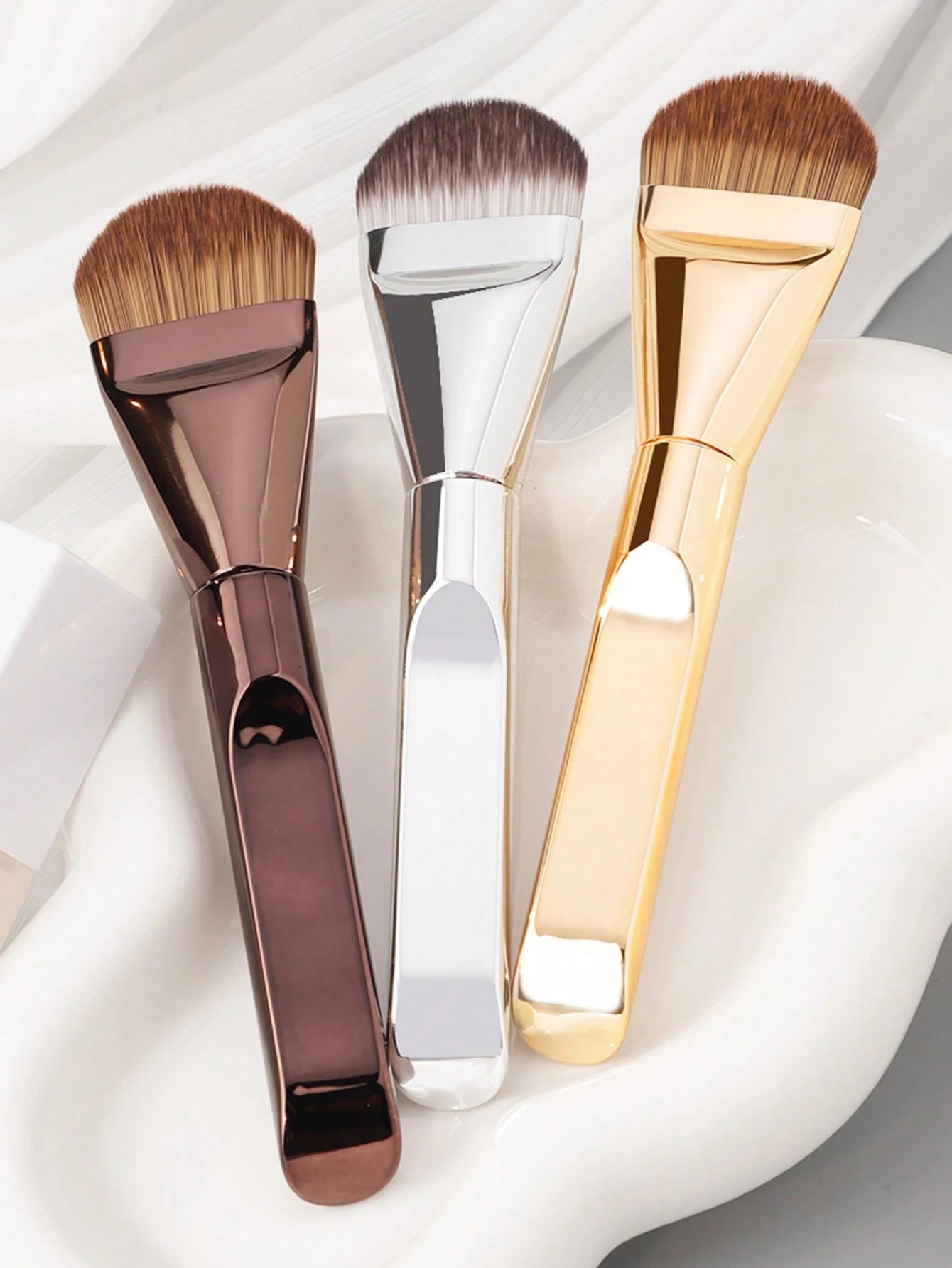 1/2/3/4pcs Foundation Makeup Brushes, Ultra-Thin Paddle Foundation Brush, Round Face Contour Brush, Flat Contour Brush, Multi-Purpose,Foundation Brush,Concealer Brush,Blush Brush,Contour Brush,Blush B