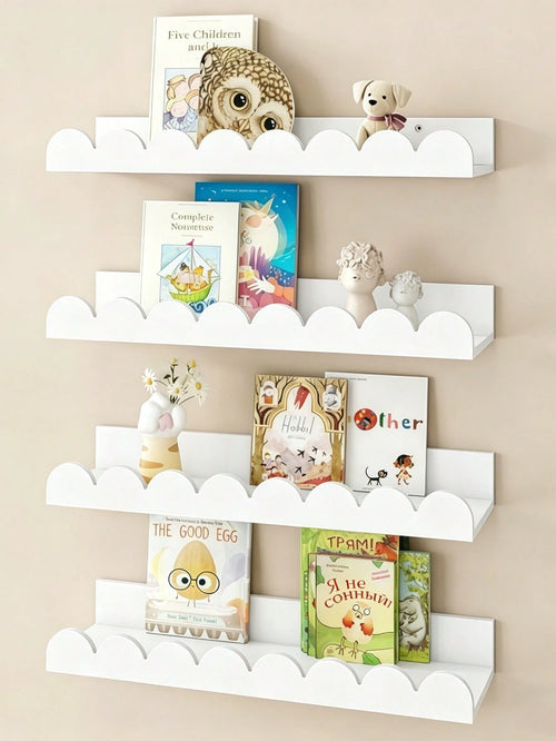1/2/3pcs Children's Room Cloud Shaped Shelves, Creative Wooden Craft Cloud Decor Wall Mounted Storage Rack