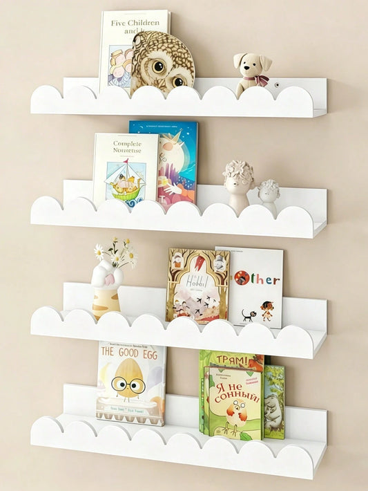 1/2/3pcs Children's Room Cloud Shaped Shelves, Creative Wooden Craft Cloud Decor Wall Mounted Storage Rack