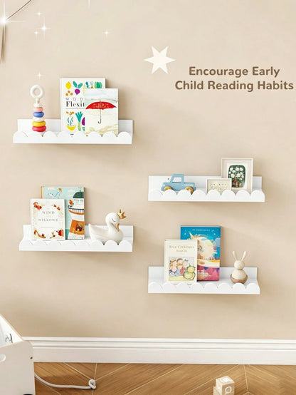 1/2/3pcs Children's Room Cloud Shaped Shelves, Creative Wooden Craft Cloud Decor Wall Mounted Storage Rack