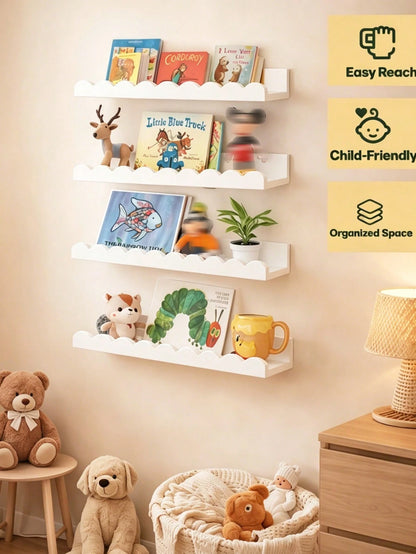 1/2/3pcs Children's Room Cloud Shaped Shelves, Creative Wooden Craft Cloud Decor Wall Mounted Storage Rack