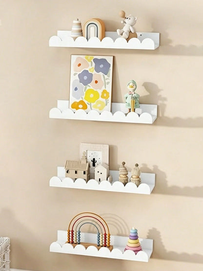 1/2/3pcs Children's Room Cloud Shaped Shelves, Creative Wooden Craft Cloud Decor Wall Mounted Storage Rack