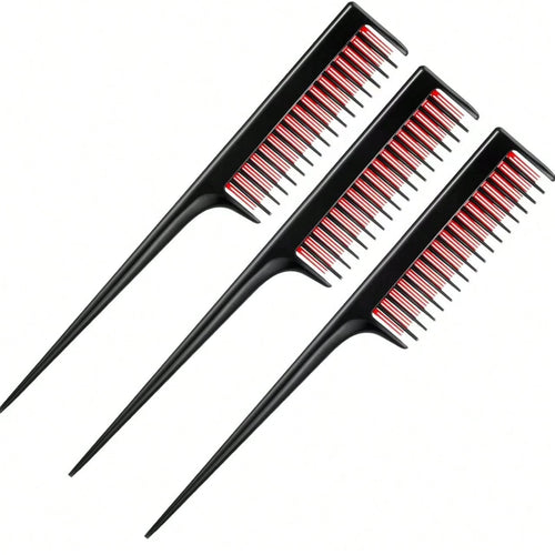 1/2/3pcs Luxury 3-In-1 Teasing Comb, Unisex- Suitable For Teasing, Back-Combing And Sectioning- Increases Volume For Fine, Thin Hair- Heat Resistant, Durable, Portable
