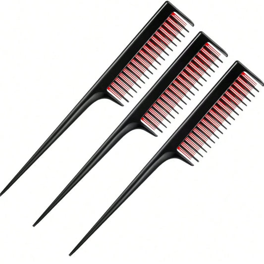 1/2/3pcs Luxury 3-In-1 Teasing Comb, Unisex- Suitable For Teasing, Back-Combing And Sectioning- Increases Volume For Fine, Thin Hair- Heat Resistant, Durable, Portable