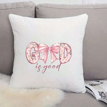 1/2/3pcs Pink "God Is Good" Christian Jesus Bible Verse Iron-On Heat Transfer Design- Large DIY DTF Transfer Stickers, Washable Heat Press Decals For T-Shirts, Pillows, Hoodies, Backpacks- Durable P