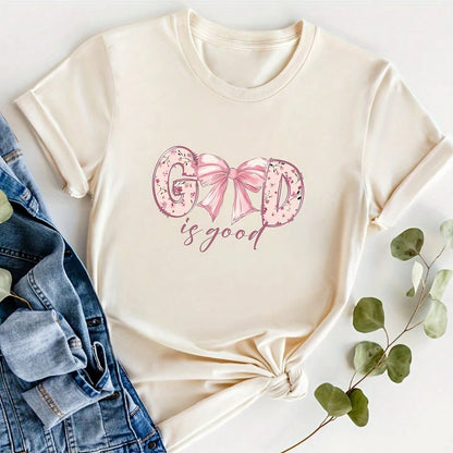 1/2/3pcs Pink "God Is Good" Christian Jesus Bible Verse Iron-On Heat Transfer Design- Large DIY DTF Transfer Stickers, Washable Heat Press Decals For T-Shirts, Pillows, Hoodies, Backpacks- Durable P