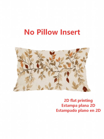 1/2/4Pcs Minimalist Bohemian Autumn Decorative Cushion Covers, Soft Vintage Autumn Leaf Cushion Covers, Printed Rectangular Cushion Covers, Minimalist Vintage Rustic Harvest Season Home Soft Furnishin